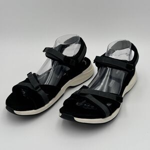 Clarks Sport Sandals Black Suede Comfort Motion Thread size 10M Outdoor Summer